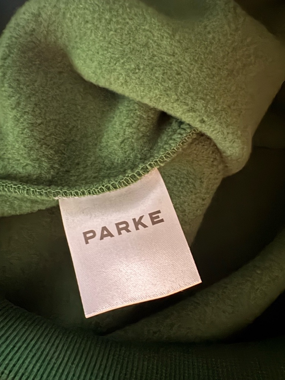 Parke Palms Green Mockneck Sweatshirt with White Collegiate Lettering - Picture 7 of 14